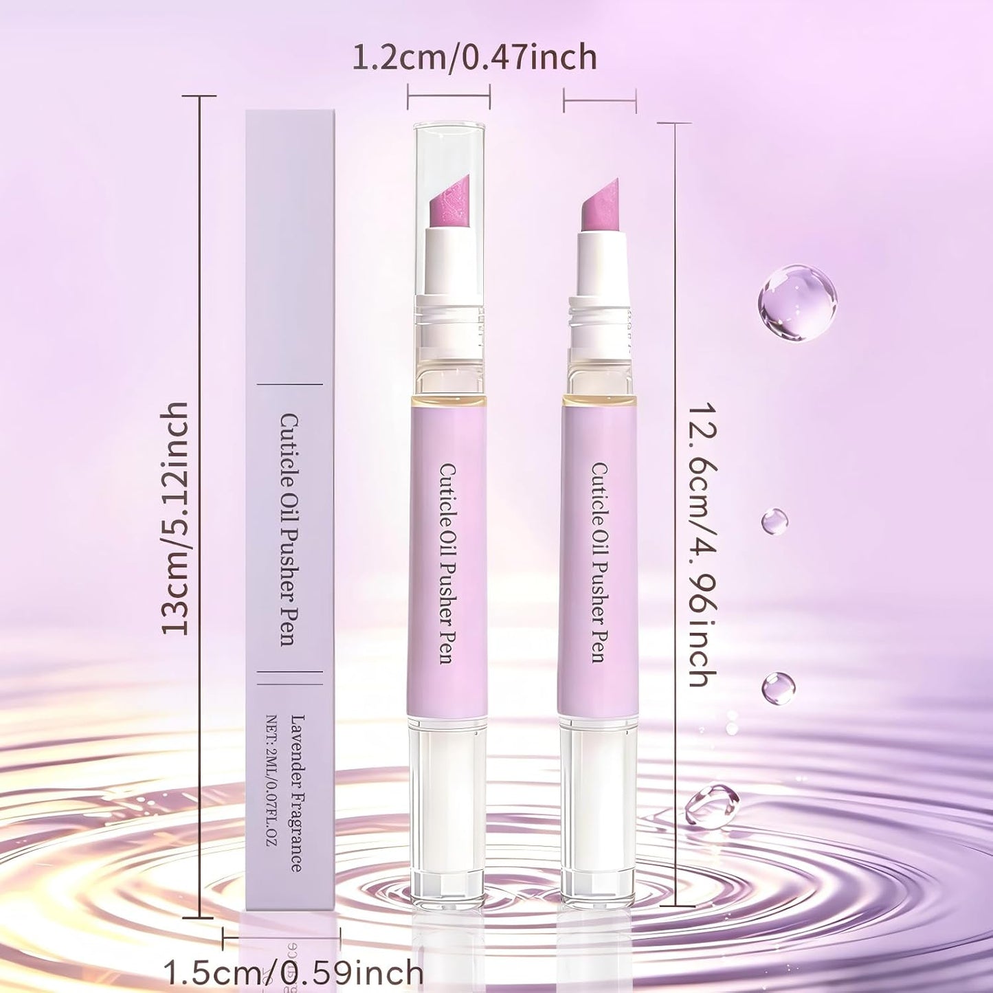 2-in-1 Cuticle Oil Pusher Pen - Ceramic Cuticle Remover for Gentle Exfoliation | Moisturizing Tool for Dry Nails & Hangnails