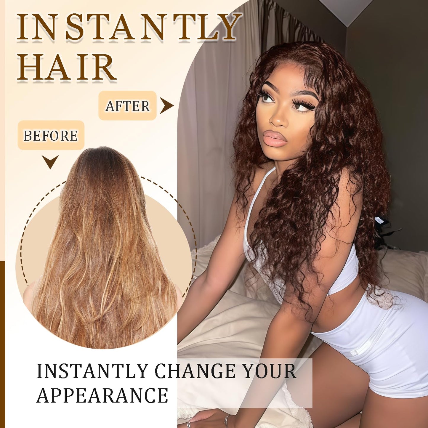 #4 Brown Clip in Hair Extensions Real Human Hair, 12 Inch 120g/7Pcs,Full Shine Dark Brown Remy Human Hair,Chocolate Brown Deep Wave Clip ins Brazilian Virgin Hair Extensions
