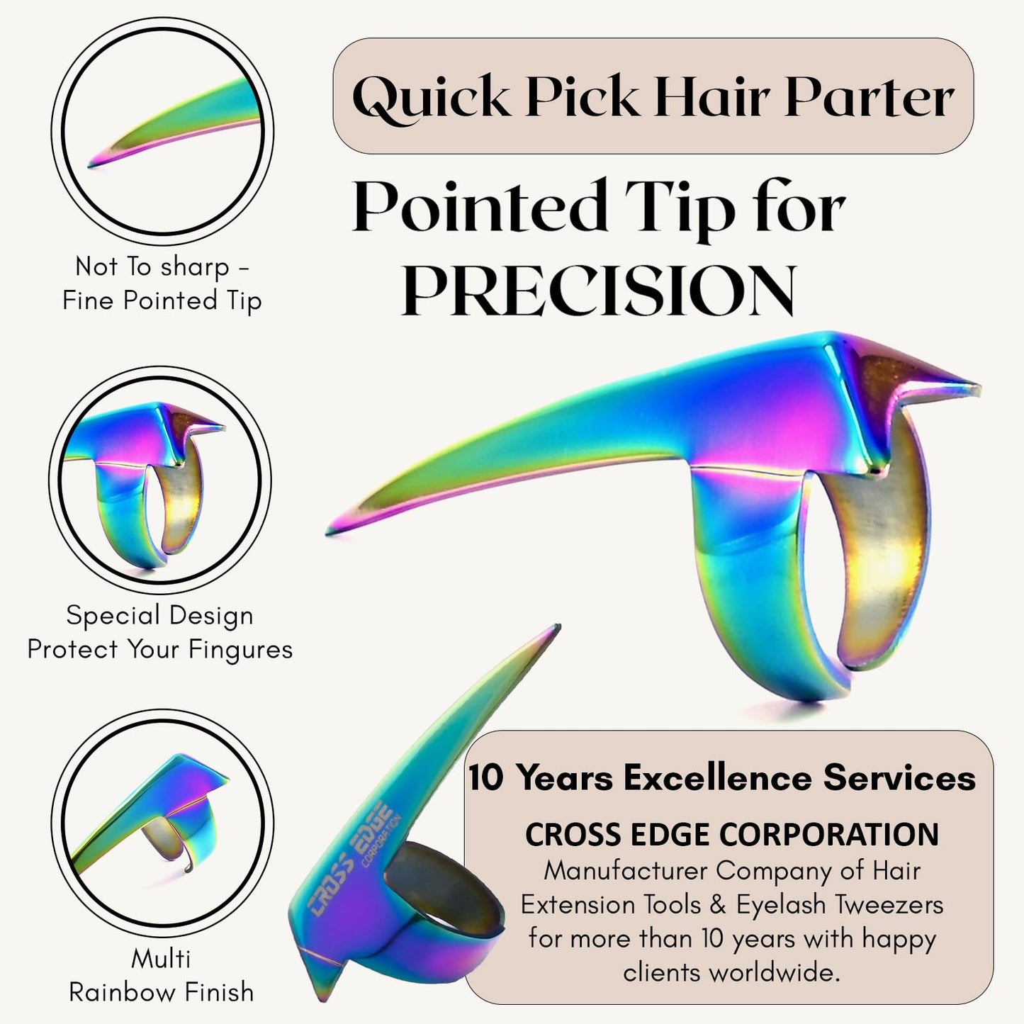 My Hair Tools Pro Tape-in Hair Extensions - Pliers, Professional Flat Surface Sealing Hair Extension Tools Kit Including Tape-in Extension Pliers, 9pcs Hair Sectioning Clips & Styling Comb