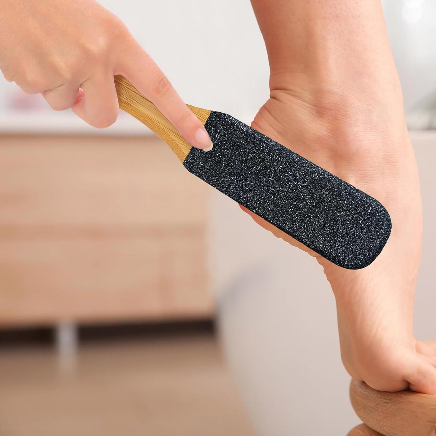 Double Sided Foot File - Pedicure Feet Scrubber with Handle for Callus,Hard Dead Skin, Callus Remover for Home, Foot Filer for Use in Shower
