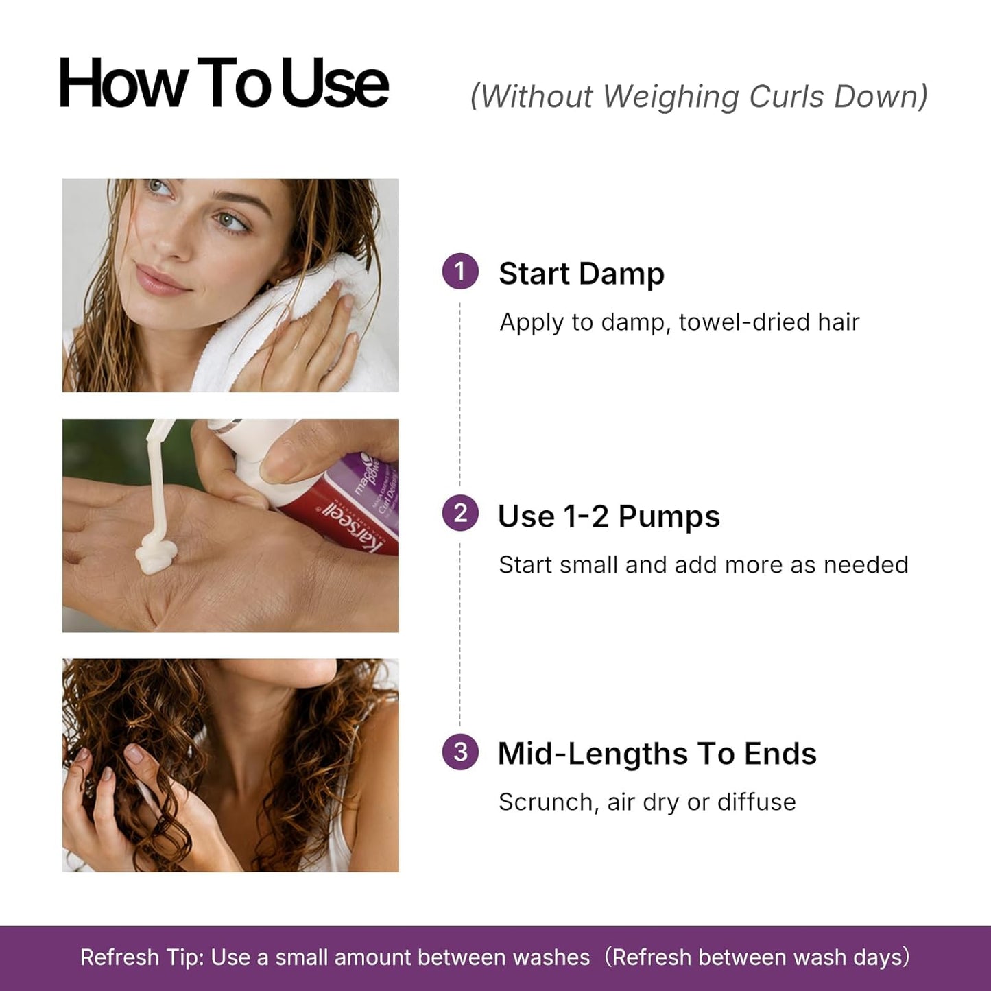 Curl-Defining Cream - Karseell Curl Perfection Essence for All Hair Types | Paraben-Free, 200ML (6.78oz)