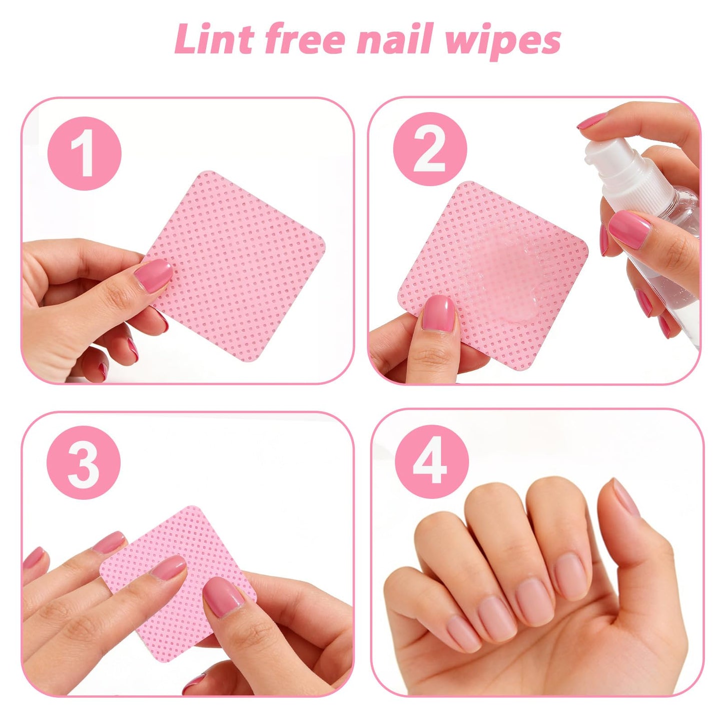 720Pcs Lint Free Nail Wipes, Nail Supplies Nail Polish Remover Wipes, No lint Naile Glue Wipes Pads Gel Nail Super Absorbent Soft Non-Woven, for Fingernail Polish Remover Eyelash Extensions Nail Art