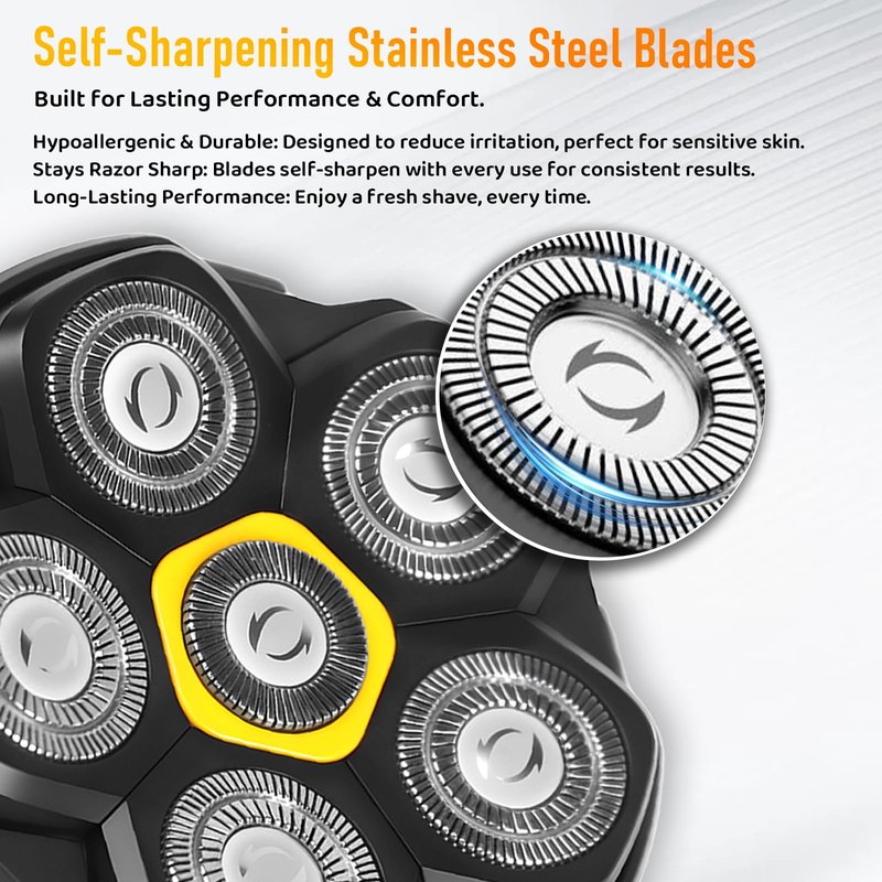 Magnetic 6D Shaver Replacement Heads – Universal Compatible with Kensen,DOAO,NIWUIO,Ufree,Solimpia & Most Most 6D Magnetic Electric Shavers for Bald Men & Face Shaving (2-Pack)