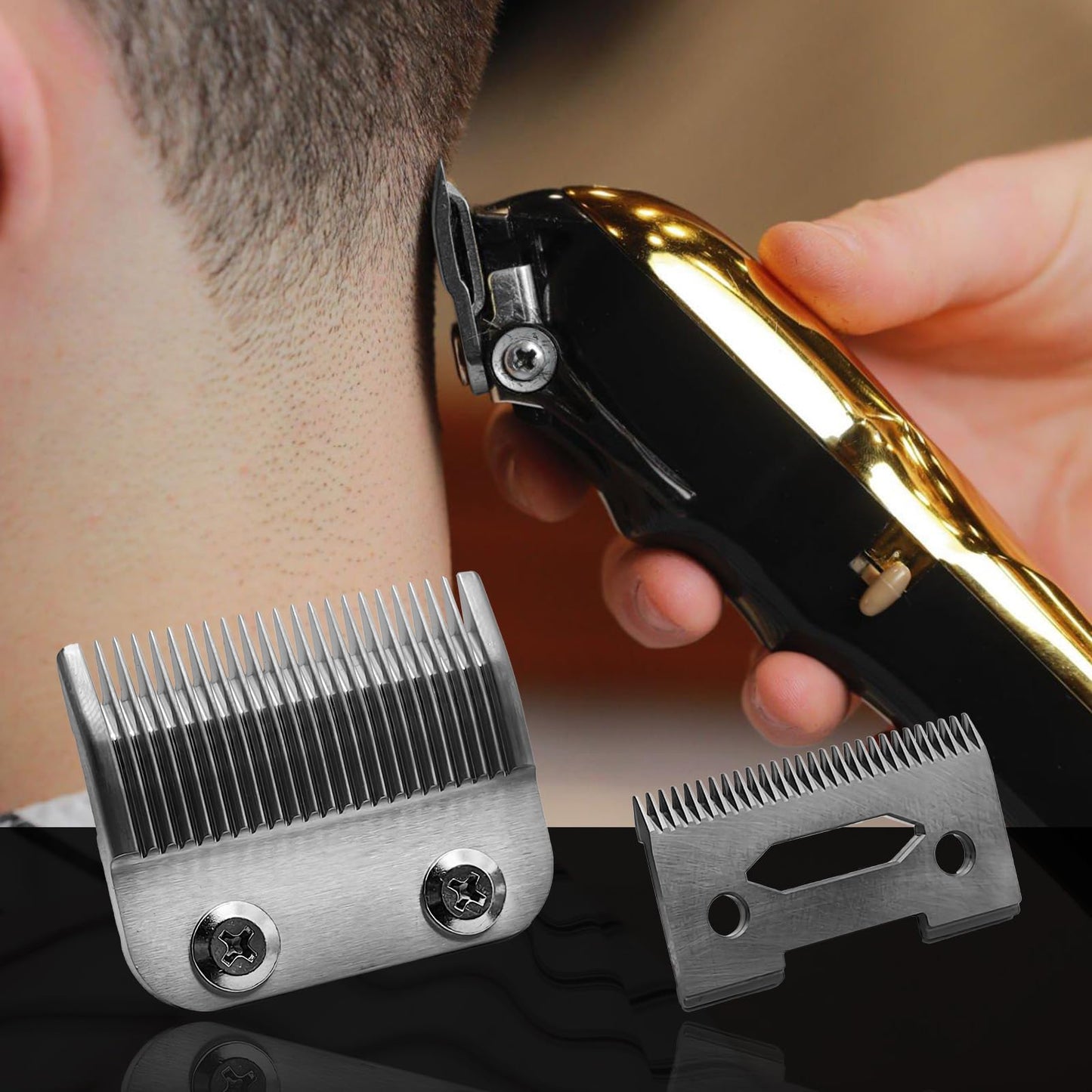 Blade Fit for Wahl Clippers Blades Replacement, Precision 2 Holes Adjustable Hair Trimmer Parts Blades Compatible with Wahl MC3 Replacement Blades, 5 Star Series, Super Taper, Magic Clip blade