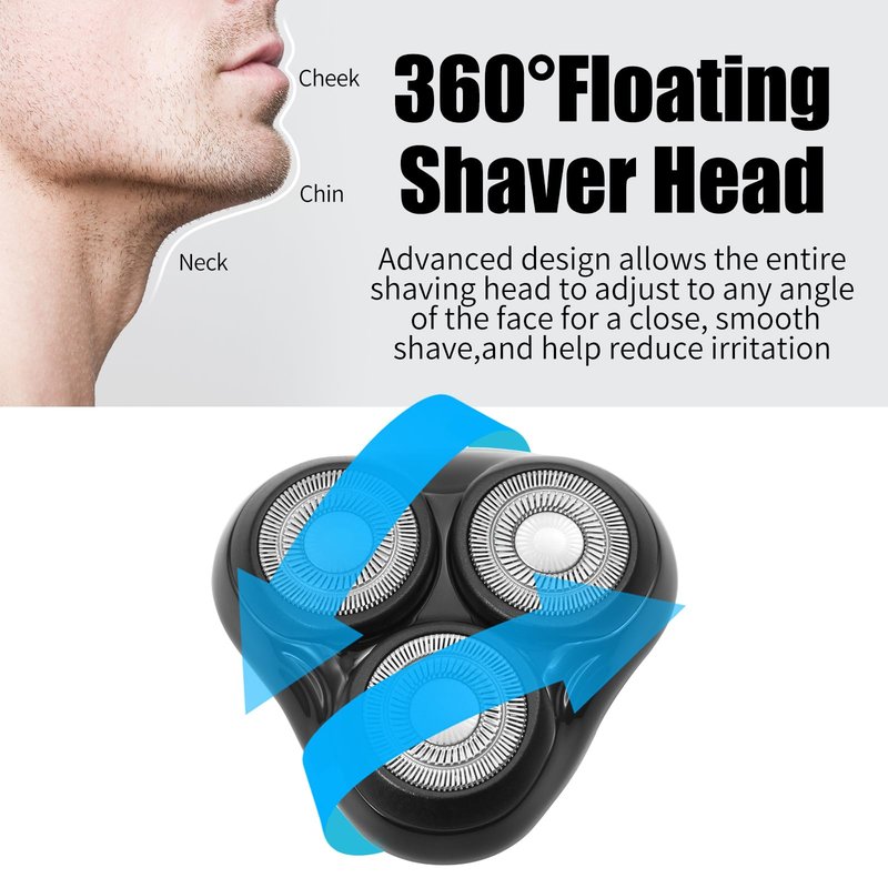 Universal Rotary Replacement Shaver Head,Compatible with Remington Shaver Series,for R3,R4,R5,R6,R7,R8,SP-3141 and SP-5161 Foils/Blades (Black(1 Count))