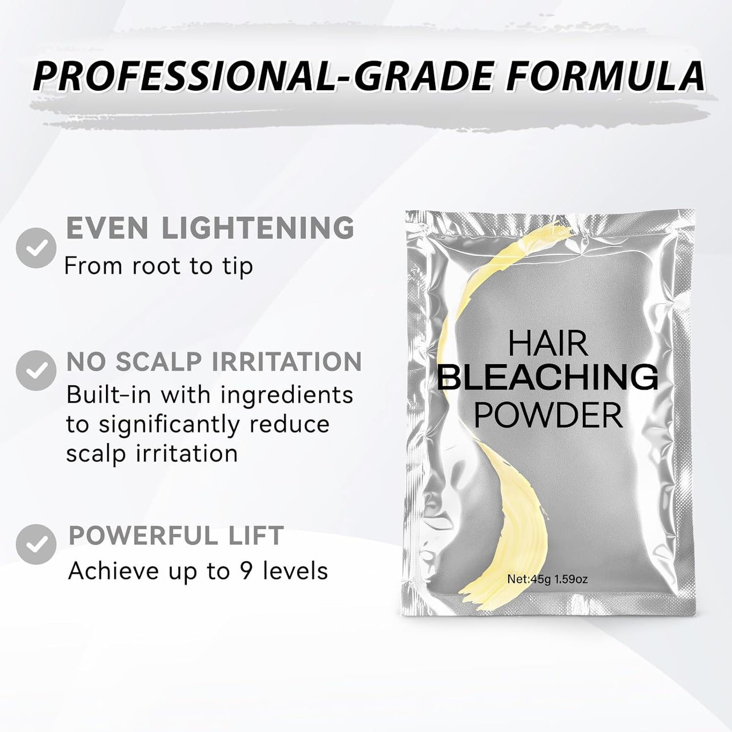 Hair Bleach Powder - Professional Lightening Up to 8 Levels for Highlights | 45g