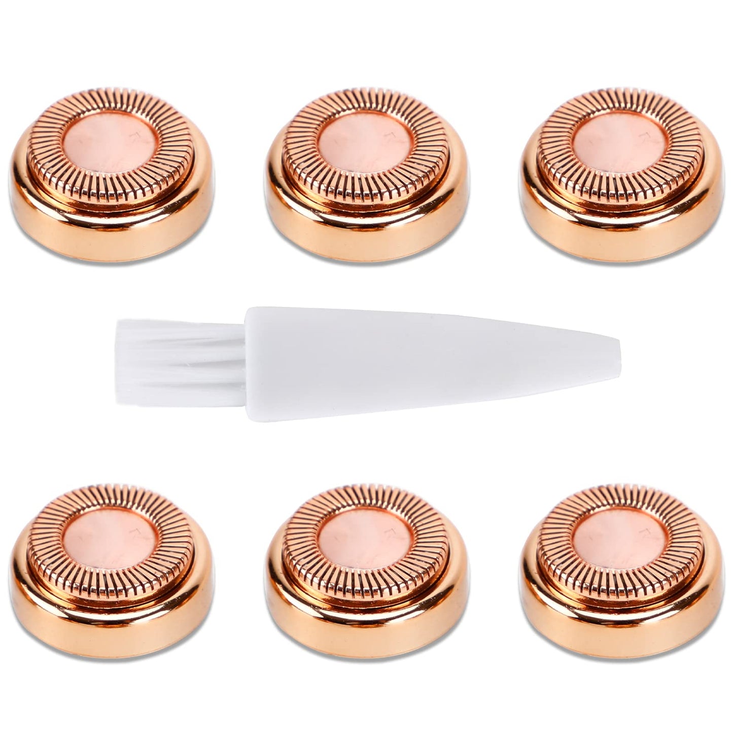 Facial Hair Remover Replacement Head, 6pcs Replacement Blades for Gen 1 Finishing Touch Flawless Facial Hair Removal Tool for Face (Rose Gold)