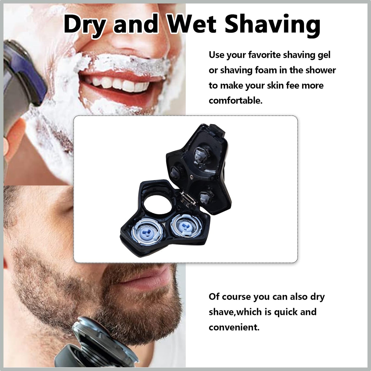 SH71/50 Replacement Heads Compatible with Philips Norelco 7000 Replacement Heads,for Shavers Series S5000 (S5XXX),S7000 (S7XXX) for SH60/70 and SH70/70