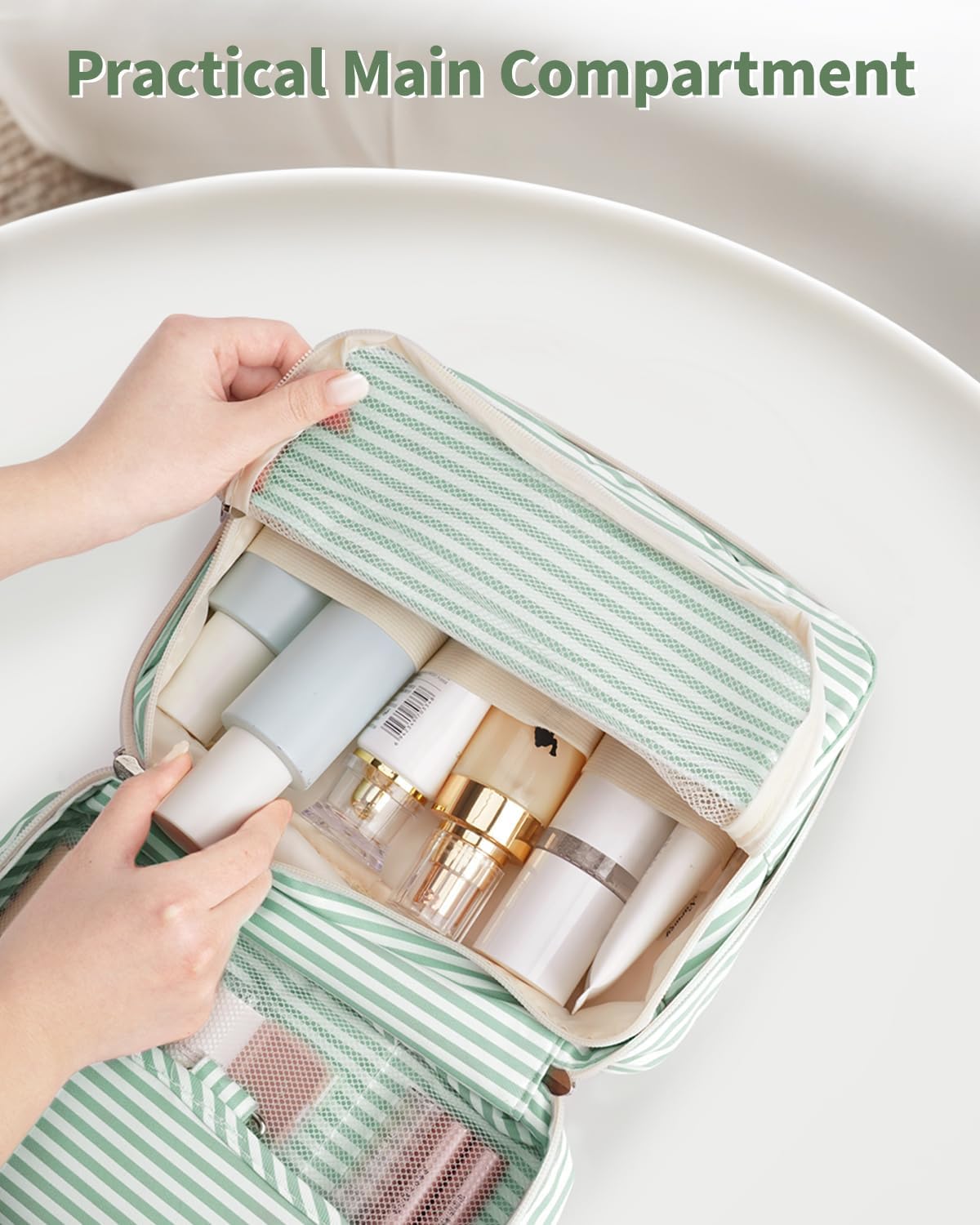 Travel Toiletry Bag for Women - Small Hanging Makeup Organizer | Lightweight & Compact Design