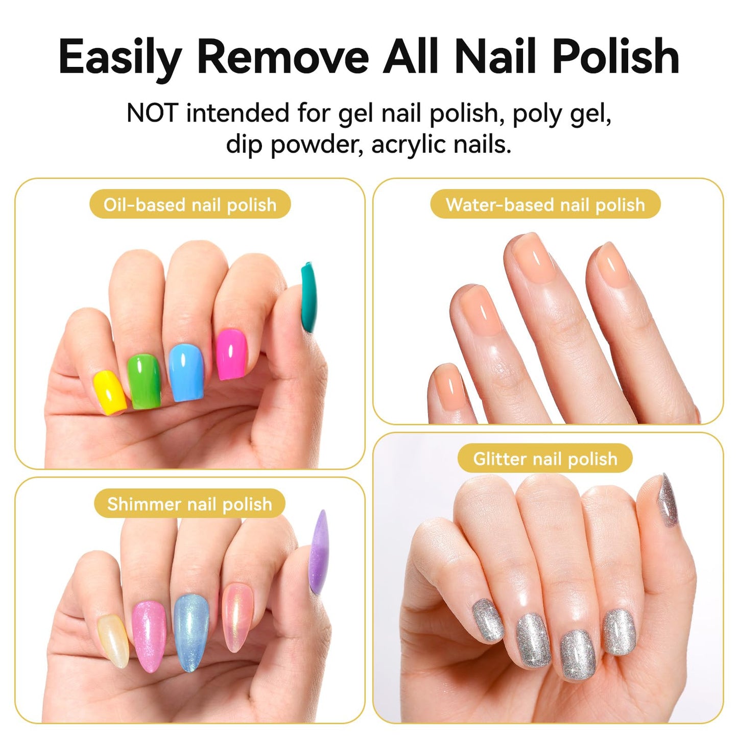 Nailshion Nail Polish Remover Non-acetone for All Air Dry Nail Polishes, 3-6s Quick Removal, One-hand Push-Down, No Toxic, Rich in VE Non-Drying, Salon DIY Nail Art Supplies 5.46 fl. oz