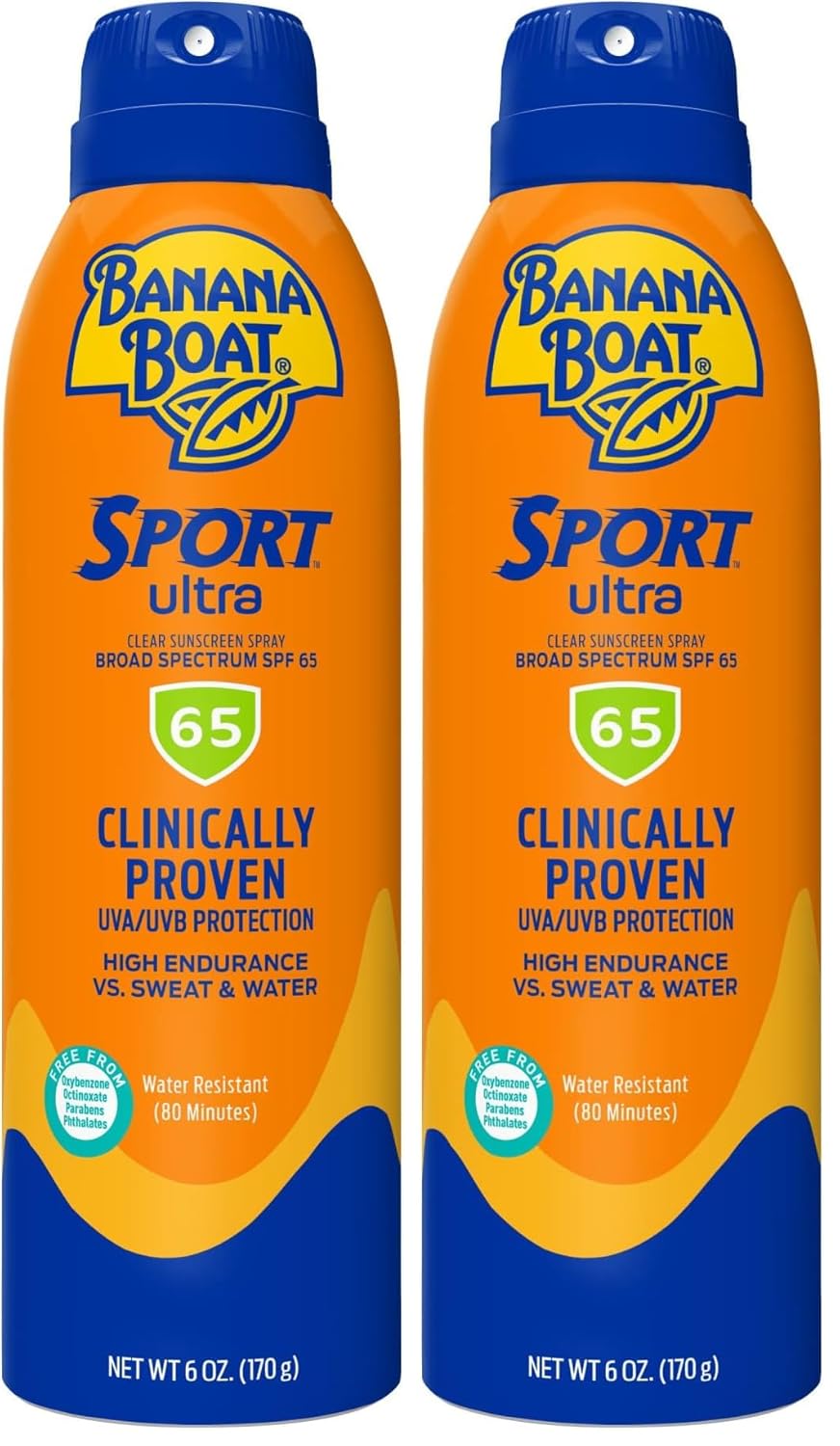 Banana Boat Sport Ultra SPF 50 Sunscreen Spray - Water Resistant, Oxybenzone Free | 6oz Twin Pack