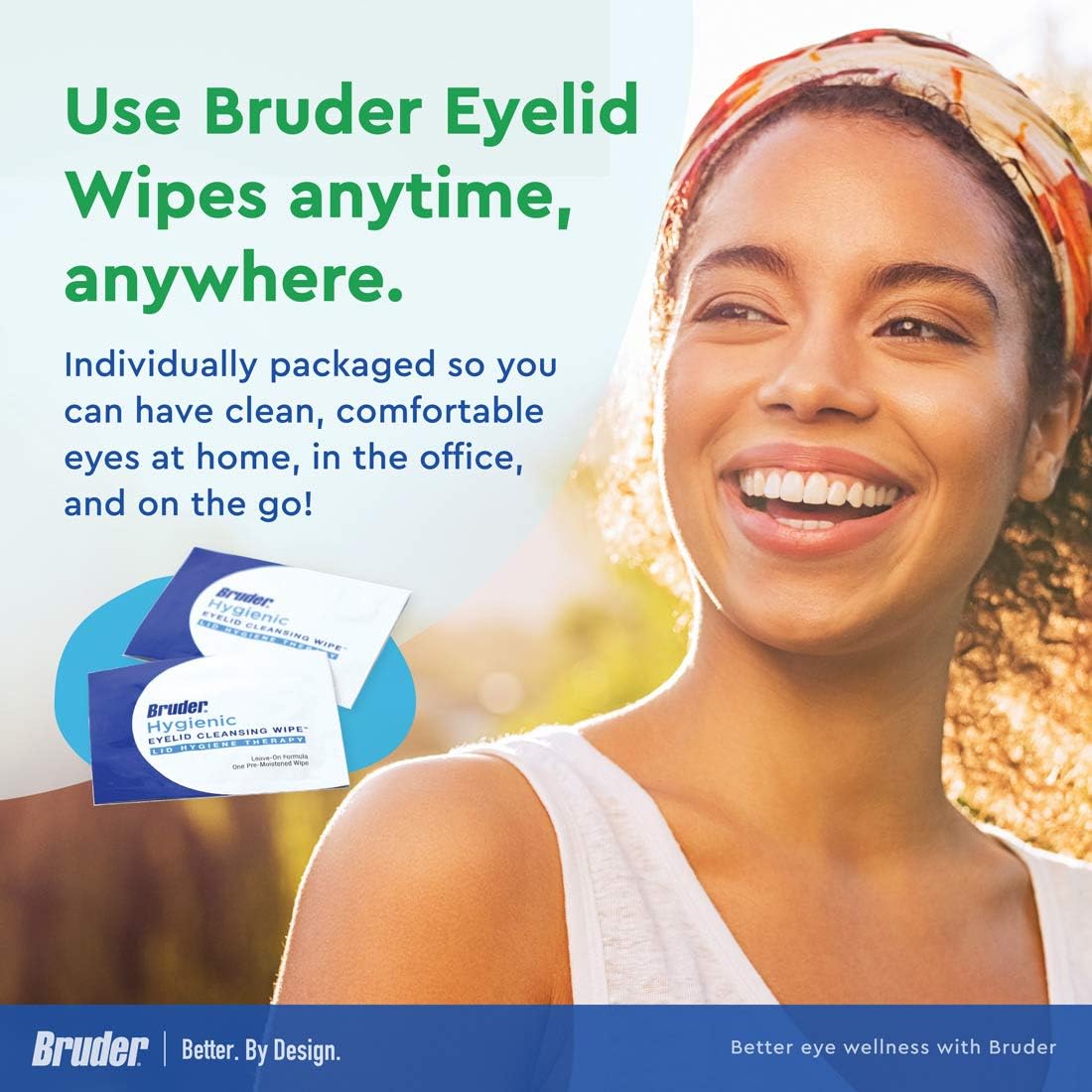 Hygienic Eyelid Cleansing Wipes - Rinse-Free Exfoliating Wipes for Makeup Removal | Non-Allergenic | 30 Count Box