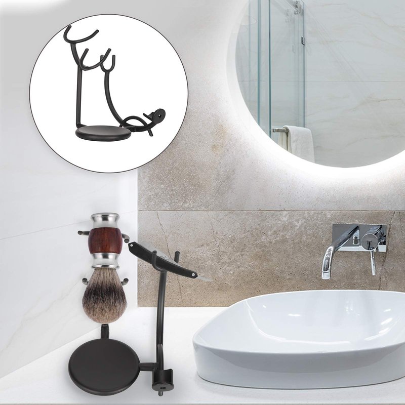 Professional Shaving Brush Holder, Universal Shaving Stand, Shaving Brush Stand, And Brush Stand, Metal Safety Beard Brush Holder For Men Safety Face Care