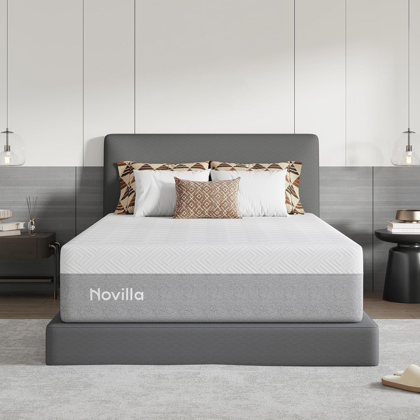 Novilla Bliss Queen Size Mattress - 12" Gel Memory Foam for Cool Sleep & Pressure Relief | Medium Plush Feel