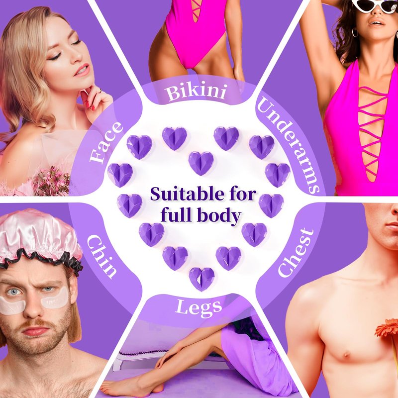 Chulan 5lb Hard Wax Beads Bulk, Big Bag Waxing Bead, Hypoallergenic Wax Beans for Sensitive Skin, Body, Brazilian, Bikini, Legs, Face, Coarse Hair Removal, Spa Solon Professional Waxing Refill Purple