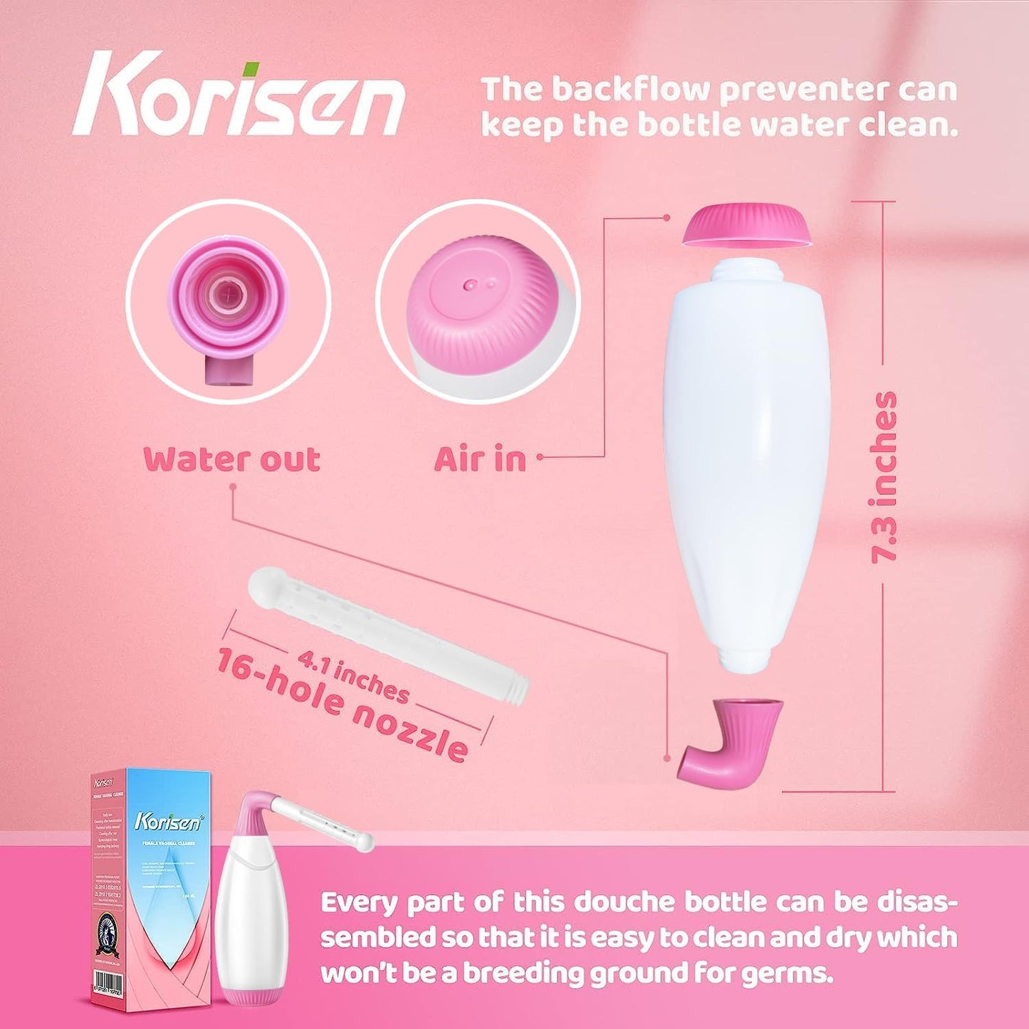 Multi-Functional Douche Bottle for Women - Reusable Upside Down Peri Bottle for Postpartum Care | Travel Size Vaginal Cleansing