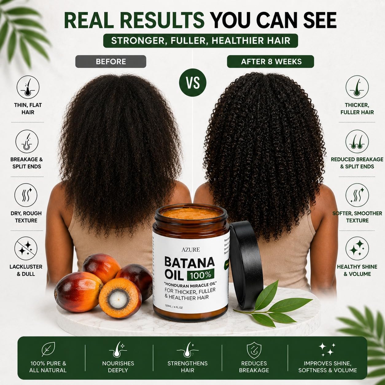 Batana Oil Paste for Hair Growth - 100% Pure Nourishing Scalp Treatment | 4 Fl Oz - For All Hair Types