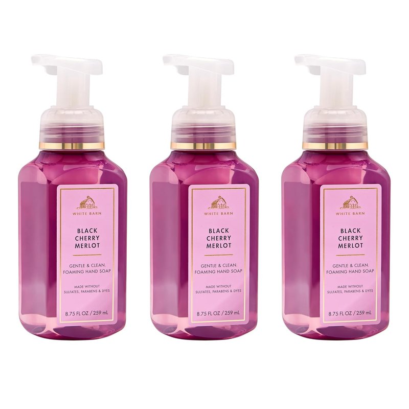 Black Cherry Merlot Foaming Hand Soap - Gentle Cleansing & Conditioning Formula | 3-Pack