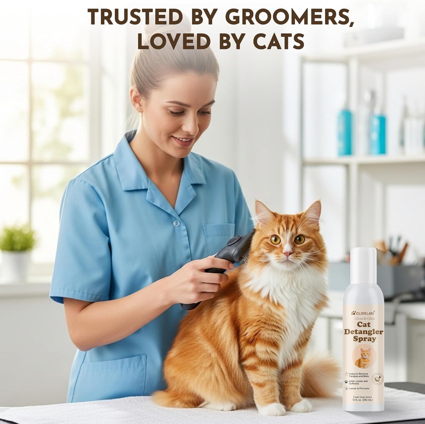 Cat Detangler Spray - Matted Fur Remover for Cats | Loosens Knots, Hydrates Coat & Reduces Pulling