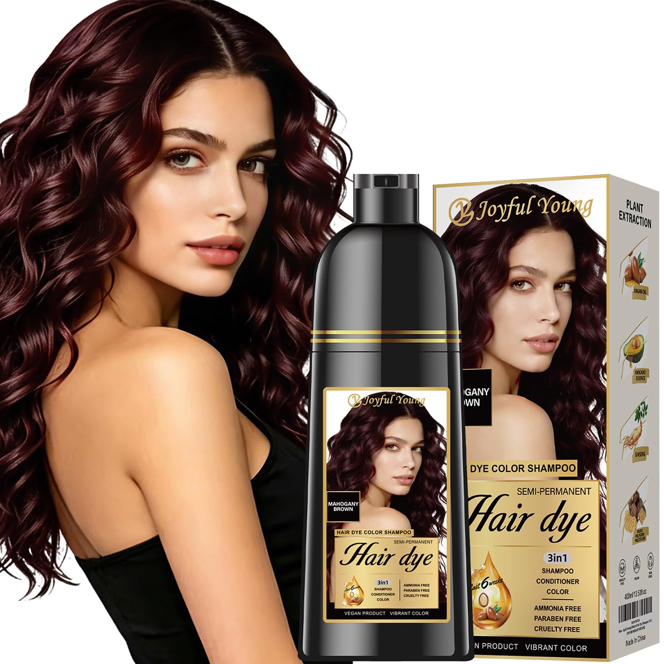 Hair Dye Shampoo 3-in-1 - Ash Blonde Semi-Permanent Gray Coverage | Vegan & Ammonia-Free