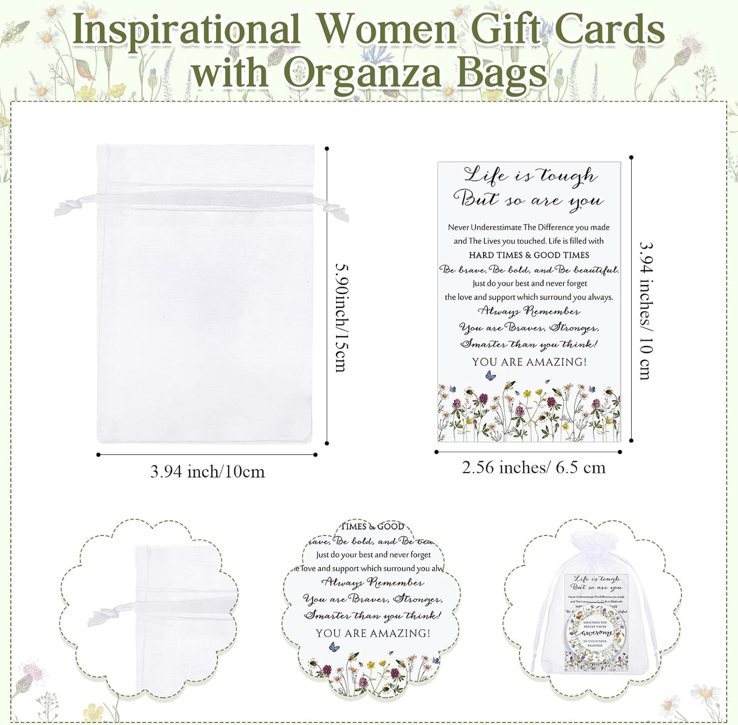 Inspirational Compact Mirror Set - 12 Mini Double-Sided Folding Mirrors | Perfect Gift for Nurses, Teachers & Coworkers (Wildflower)