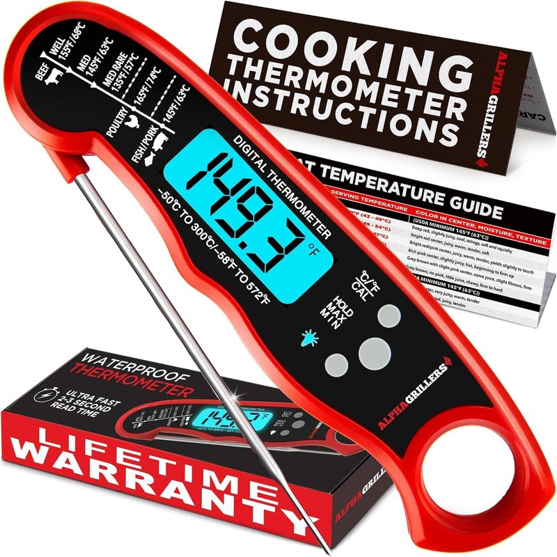 Digital Meat Thermometer - Instant Read Cooking & Grilling Tool | Perfect Kitchen Gift for Dads & Men