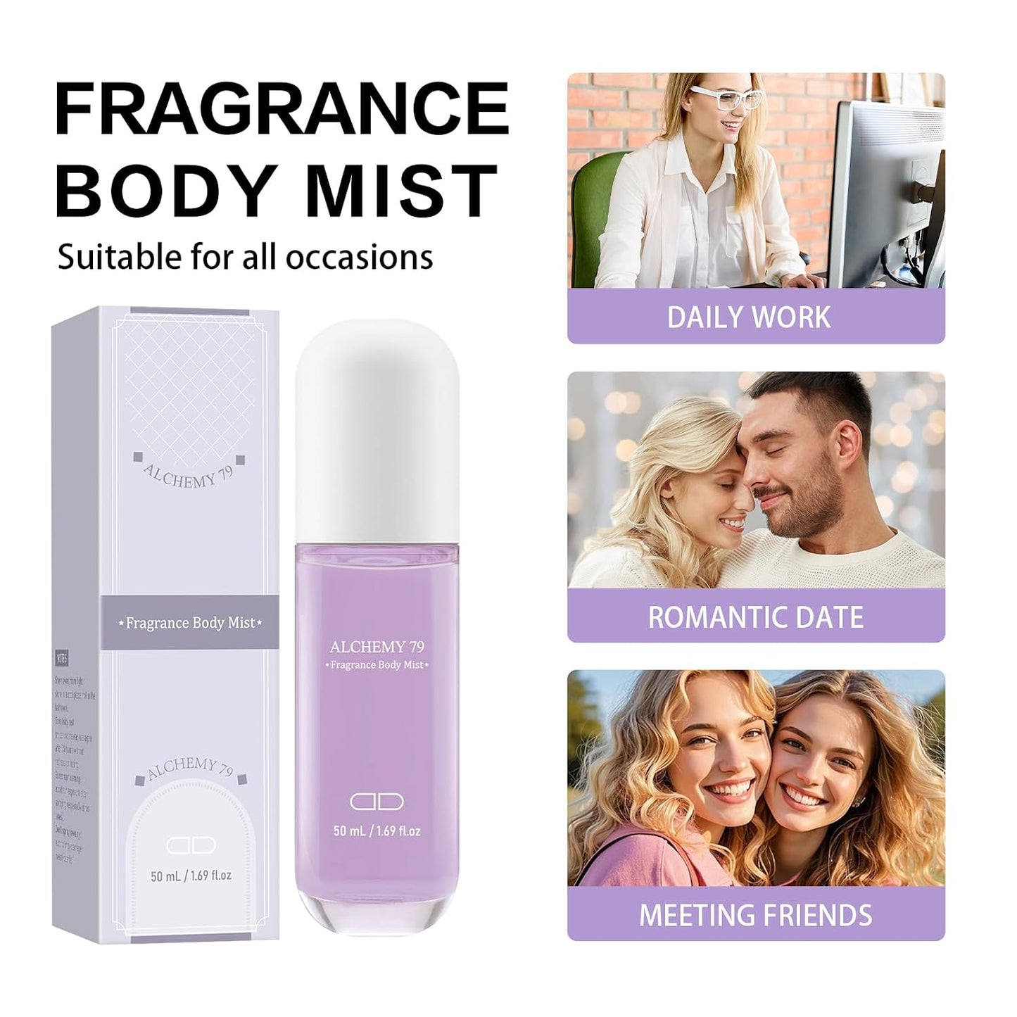 Sandalwood Hair & Body Perfume Mist - Refreshing Travel Size Spray | 1.7 Fl Oz / 50ml