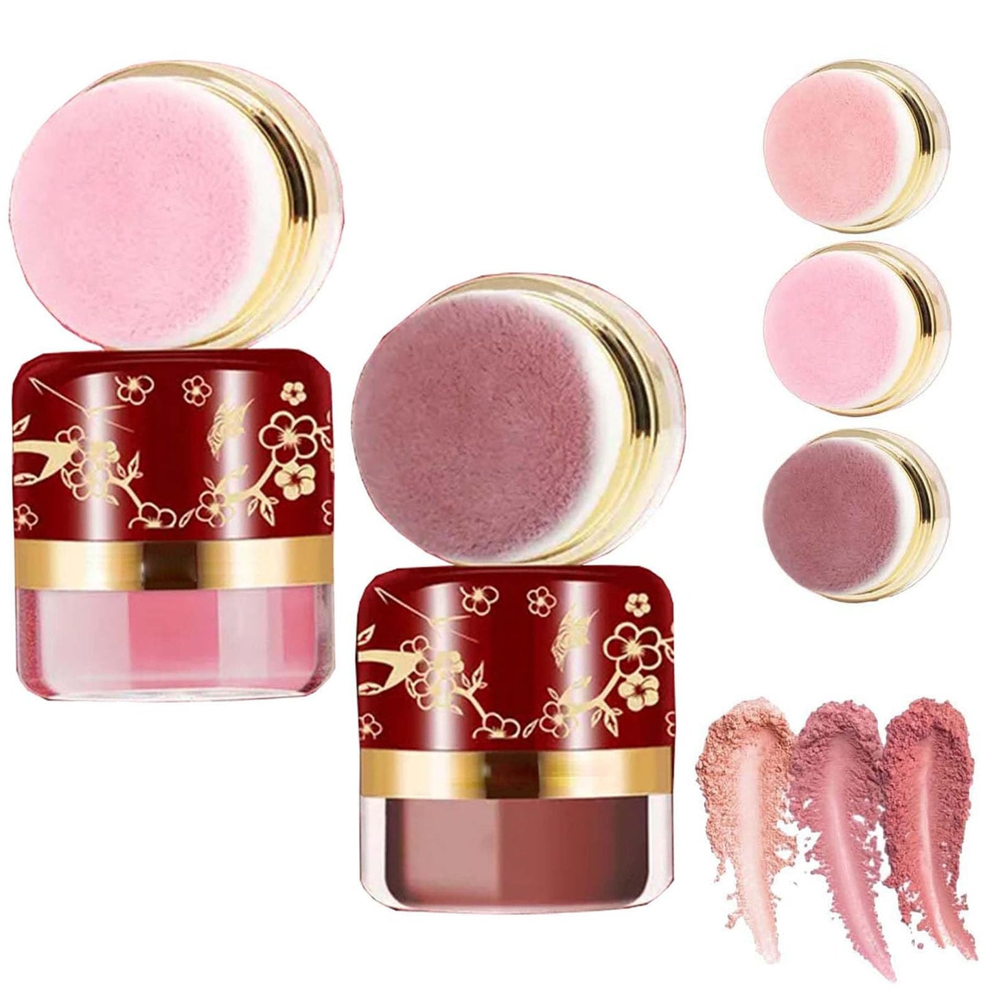 3-Piece Lazy Blush Set, Effortless Radiance in Seconds Quick, Natural-Looking Blush Built-in Mirror, Face Blushes Makeup for Cheeks, Suitable for All Skin Tones