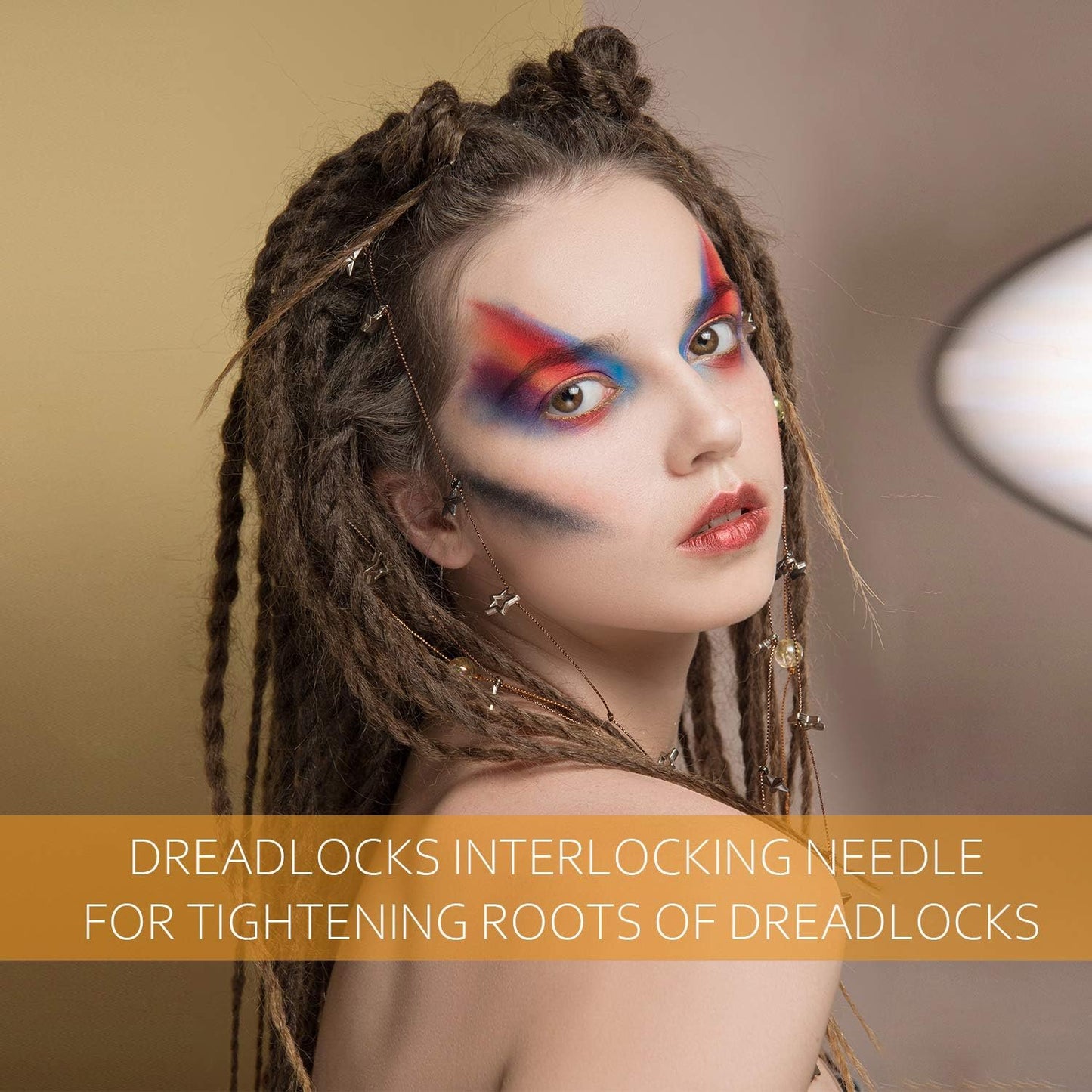 WILLBOND Dreadlock Tool Set - 4 Pieces Crochet Needles for Hair Extensions | Rose Gold & Gold