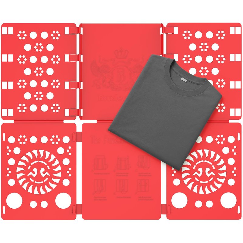 BoxLegend Shirt Folder Board Tshirt Clothes Folder Folding Board Durable Laundry Helper Liner Sorter, Red