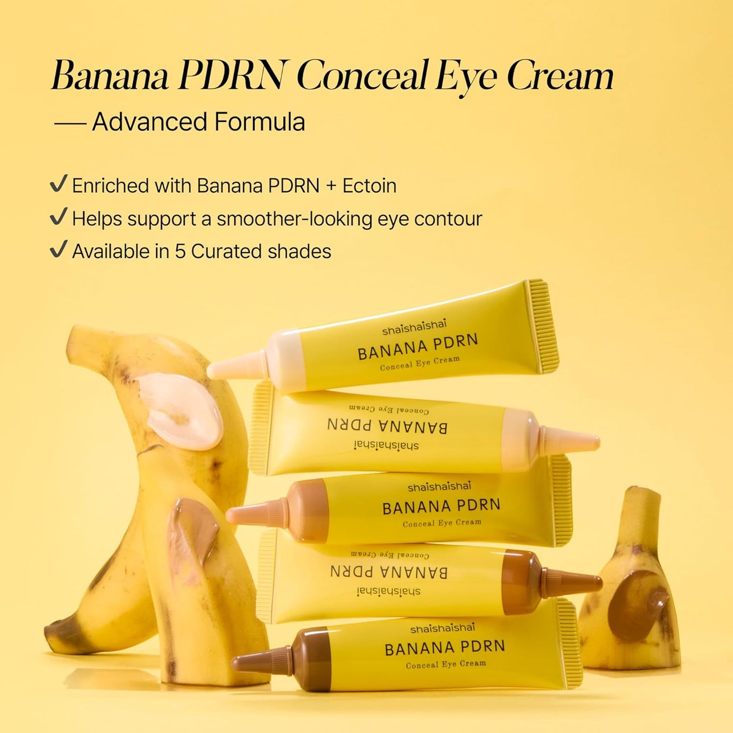 BANANA PDRN Conceal - Hydrating Under Eye Cream for Dark Circles | Advanced PDRN & Ectoin Formula, 0.52 oz (Caramel)