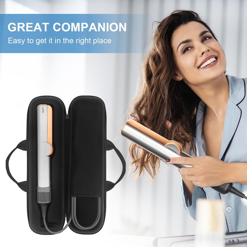 Buwico Hard Travel Case for Dyson Airstrait Straightener, Portable Storage Bag for Dyson Airstrait Straightener (Only Case, Black) (Black)