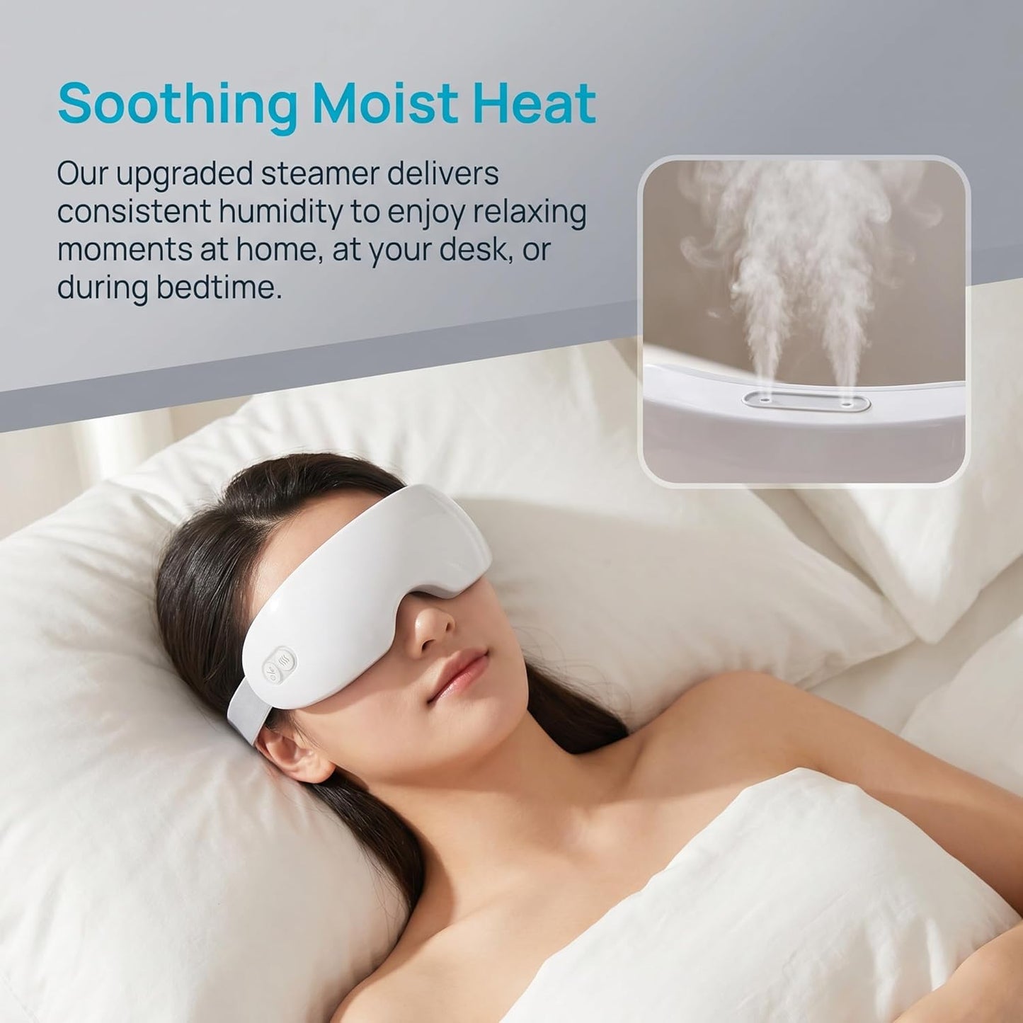 Eyes Steamer for Dry Eyes - Warm Heated Eye Mask with Adjustable Moist Heat | Perfect for Screen Time & Relaxation