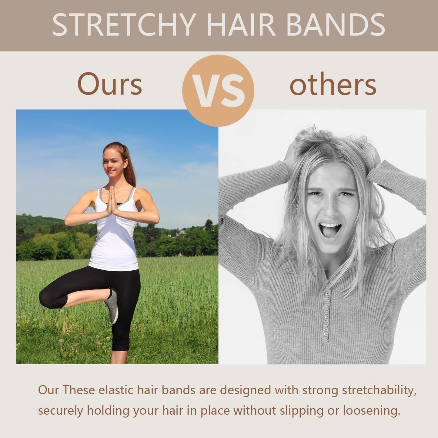 Seamless Elastic Hair Ties - 50 Multicolor Ponytail Holders | No Crease, Snag-Free Design for Travel (4mm)
