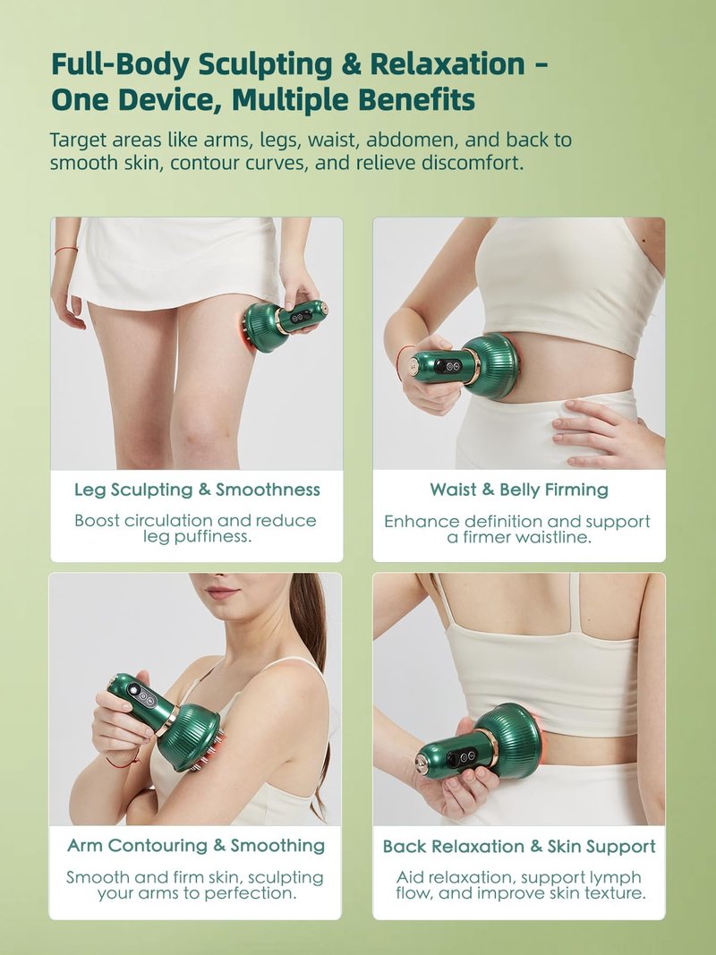 DiDEER Lymphatic Drainage Massager & Anti Cellulite Massage Tool, for Legs, Arms & Belly, Body,Helps Reduce Stretch Marks & Cellulite,With Microcurrent, Light Heat & Vibration - Body Sculpting Machine