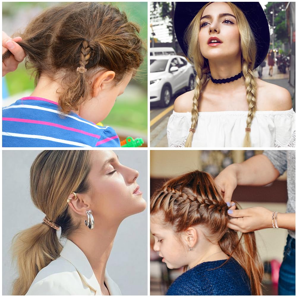 10PCS Hair Ties Bracelet Set - Soft Braided Boho Elastic Hair Bands for Women | Beige & Light Coffee