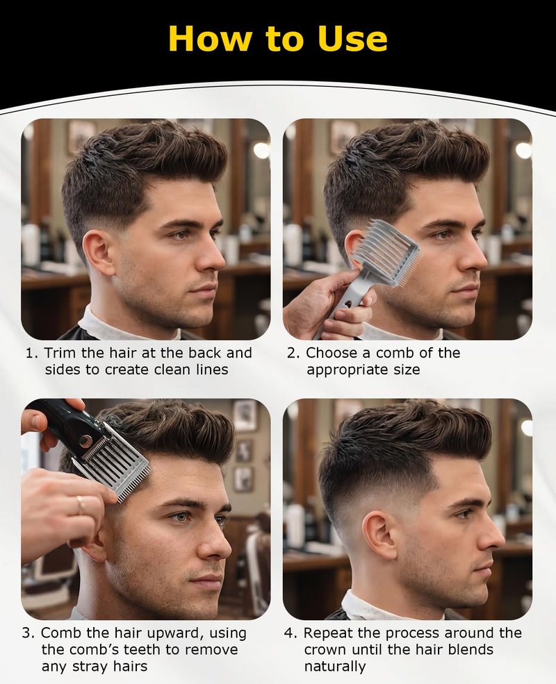 Geyynow Blend Friend Fade Comb, 4-in-1 Detachable Blendfriend Hair Tool for Men Haircut