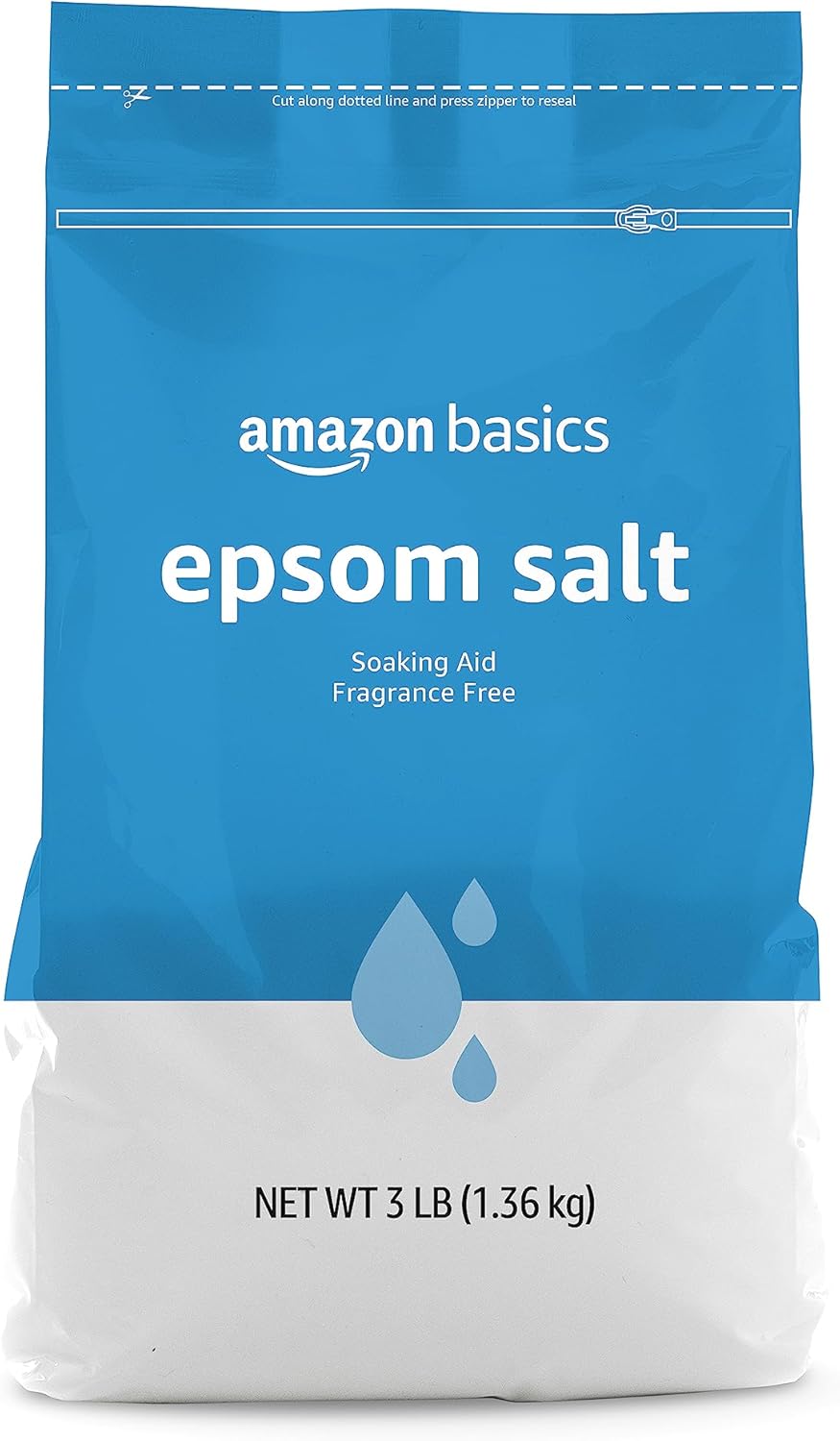 Epsom Salt Soak - Unscented Magnesium Sulfate for Muscle Relief | 3 lb Resealable Bag