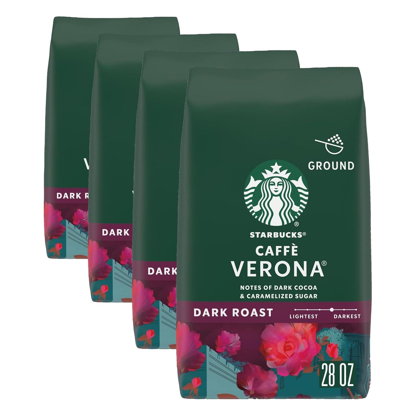Starbucks Ground Coffee - Dark Roast Italian Blend | 100% Arabica, 18 oz Bag