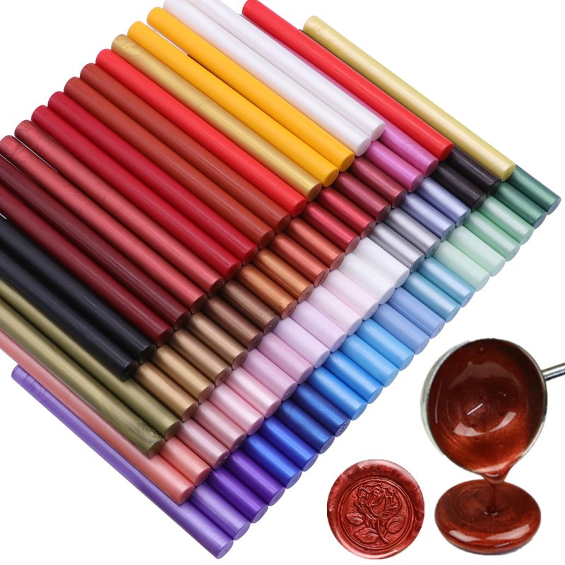 Wax Seal Sticks Antique Gold, 30pcs Glue Gun Wax Sealing Sticks for Wax Seal Stamp, Mini Wax Seal Gun Sticks Suit for 0.28'' Glue Gun Great for Wedding Invitations, Letter, Envelope (Antique Gold)