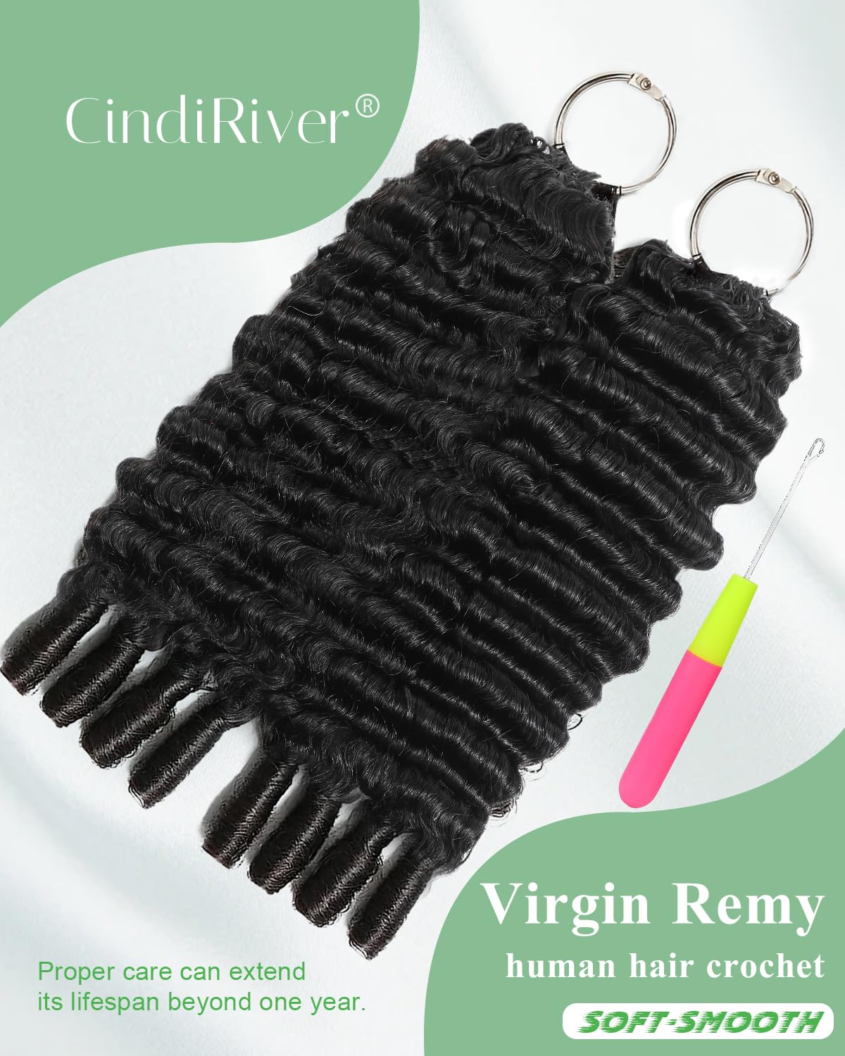 Burmese Curly Crochet Hair Extensions - 18 Inch, 120g Knotless, Reusable Virgin Hair with Spiral Ends