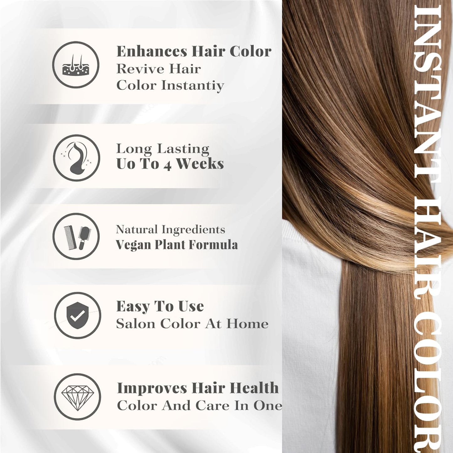 Vegan Semi-Permanent Hair Color Mask - Plant-Based Color Depositing Conditioner for Color-Treated Hair - 10.15oz | Dark Brown