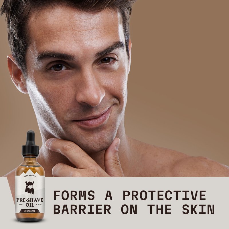 Striking Viking Unscented Pre Shave Oil - 3.3 fl oz, Pack of 1 - Slip & Glide for Safety Razors - Nourishing Hydration & Shaving Soap Alternative - Beard Oil Pre Shave