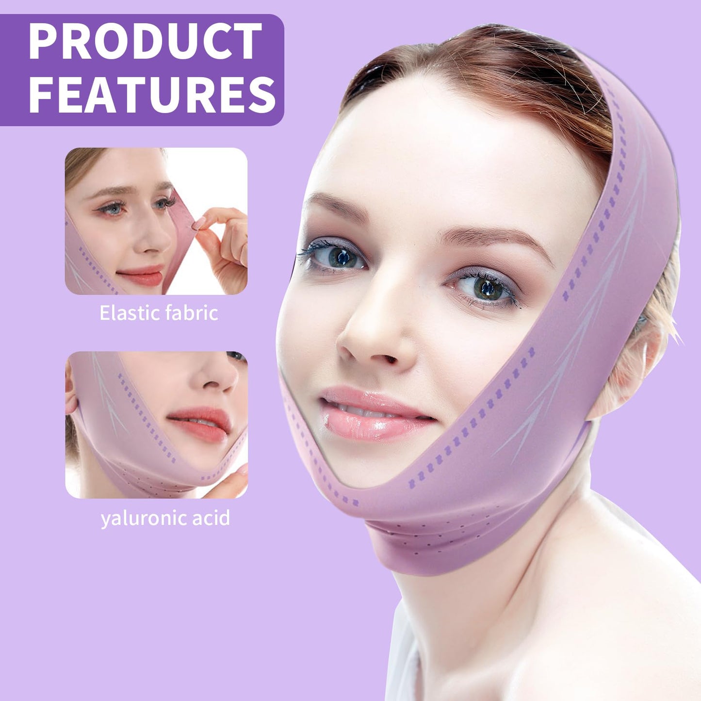 MixS Live Adjustable Chin Strap - Double Chin Eliminator for Sleeping, V-Line Face Mask for Women, Reusable Jaw Exerciser & Facial Slimming Belt for Sagging Skin, Breathable Night Wear