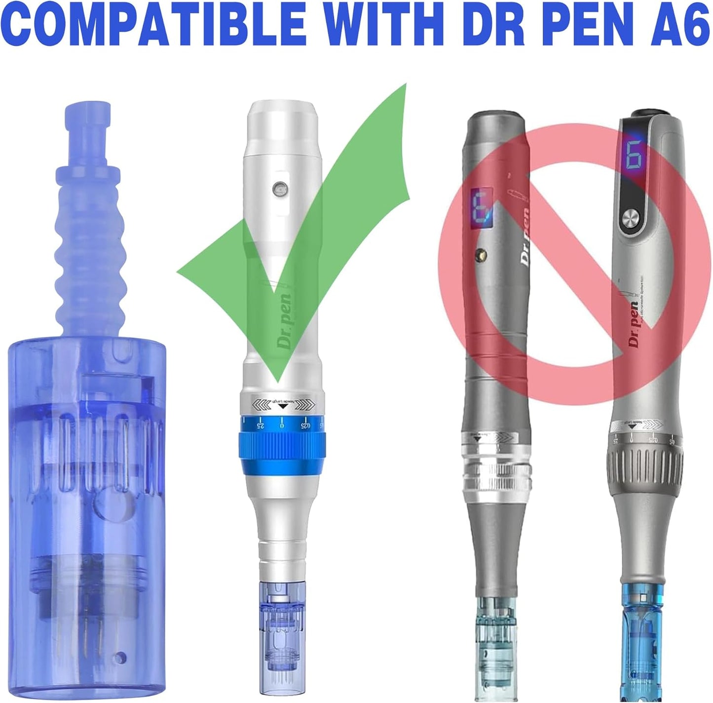 Microneedling Pen Cartridges - 20PCS 0.25mm for Dr Pen A6 | Easy Home Use - 24 Pin