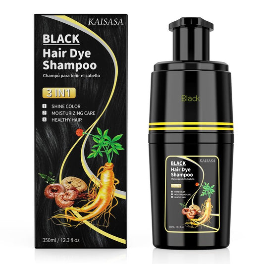 KAISASA Black Hair Dye Shampoo 3 in 1, Hair Color Shampoo for Cover Grey Hair, Hair Dye Shampoo for Men and Women (Black)