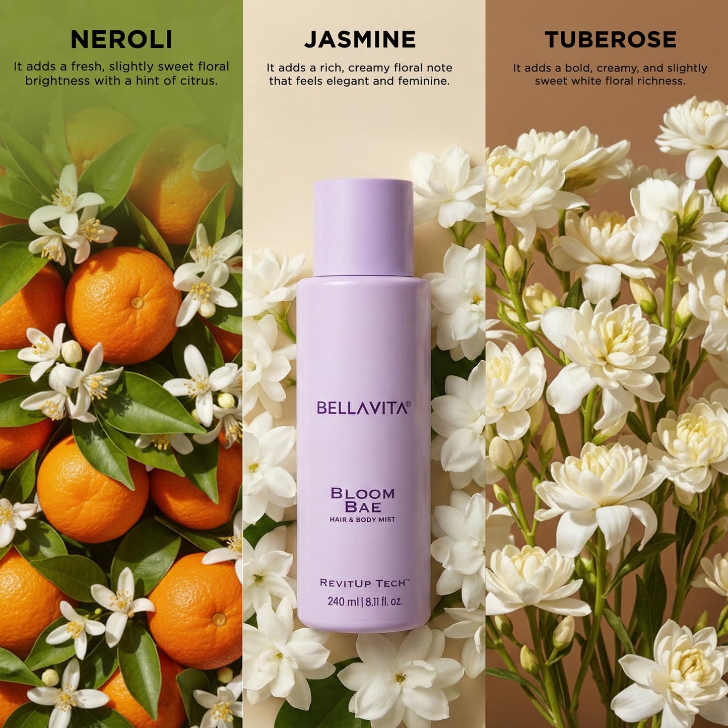 BellaVita Luxury Bloom Bae Hair & Body Mist | 240 ml | Perfume for Women