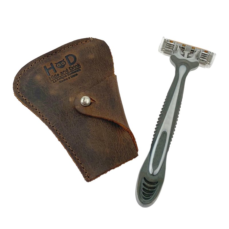 Hide & Drink, Razor Cover, Protective Case, Barber Essentials, Handmade from Full Grain Leather