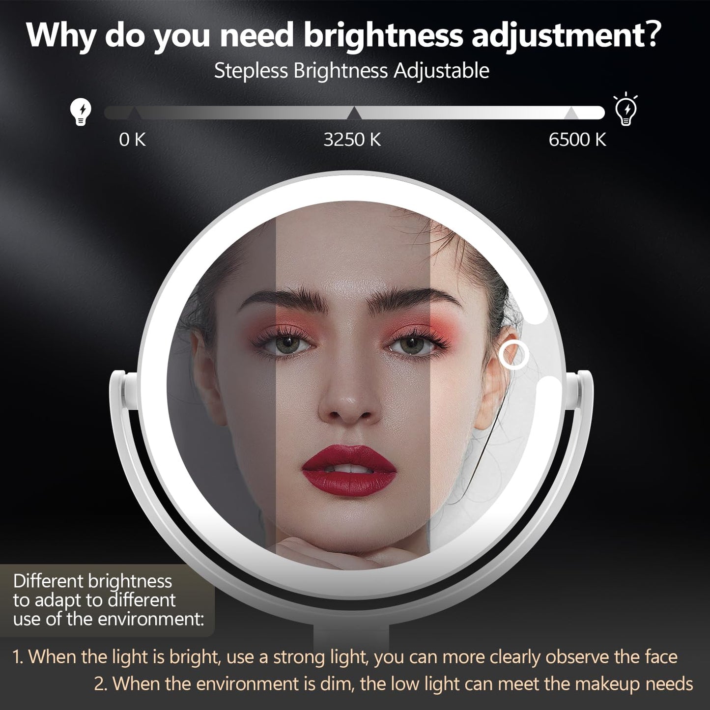 MIYADIVA 30X Magnifying Makeup Mirror with Lights for Professional Makeup