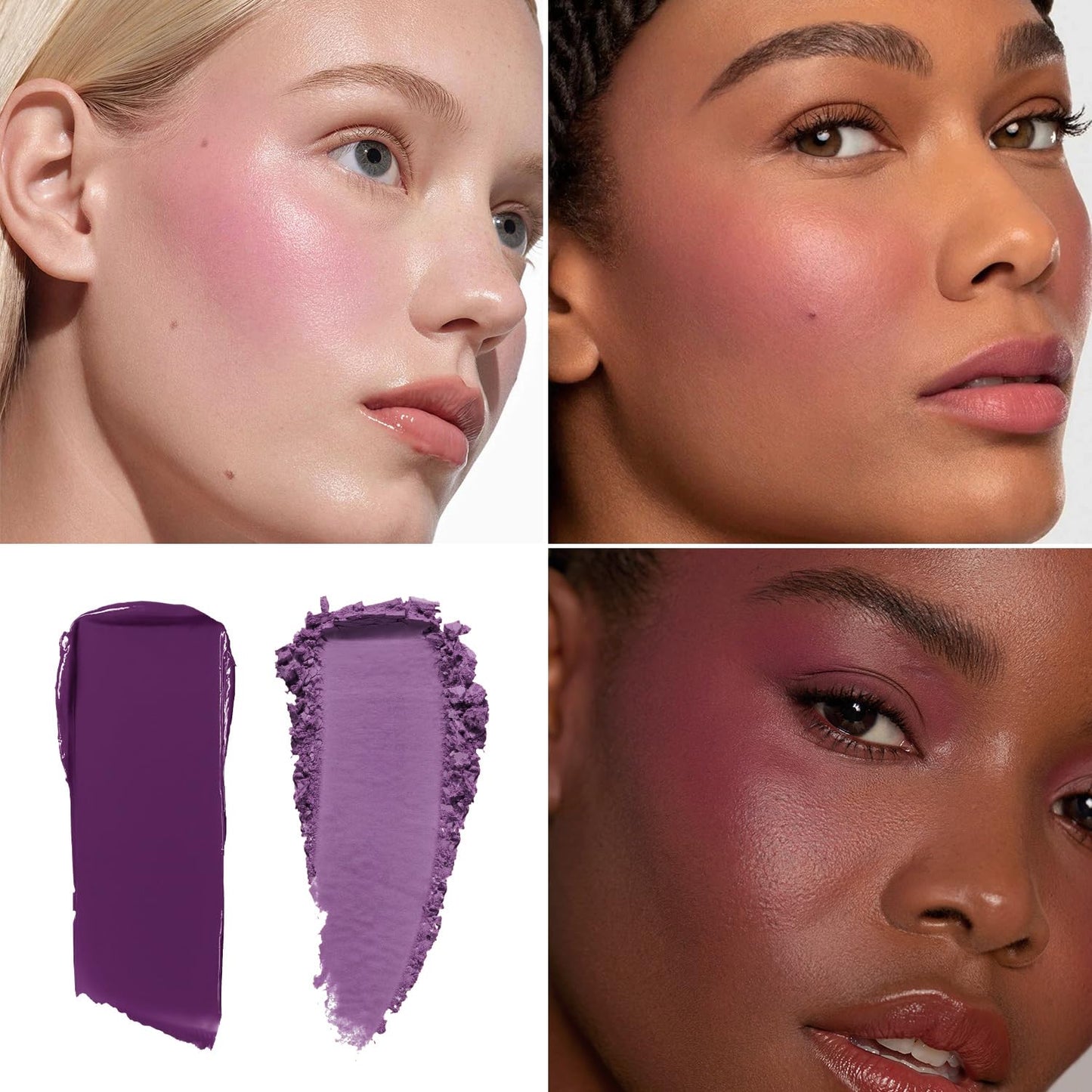 Fillwie Purple Blush Duo, Cream & Powder, Light Lavender (Violet Veil)